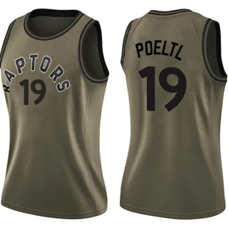 Women's Jakob Poeltl Toronto Raptors Green Swingman Salute to Service Jersey