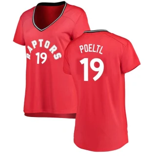 Women's Jakob Poeltl Toronto Raptors Red Fast Break Jersey - Icon Edition