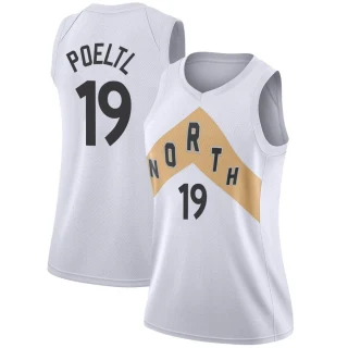 Women's Jakob Poeltl Toronto Raptors White Swingman 2018/19 Jersey - City Edition
