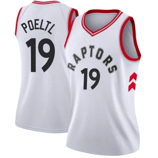 Women's Jakob Poeltl Toronto Raptors White Swingman Jersey - Association Edition