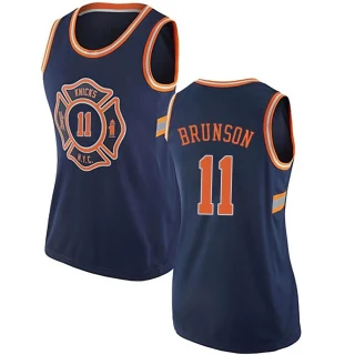 Women's Jalen Brunson New York Knicks Navy Blue Authentic Jersey - City Edition