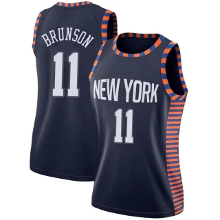 Women's Jalen Brunson New York Knicks Navy Swingman 2018/19 Jersey - City Edition