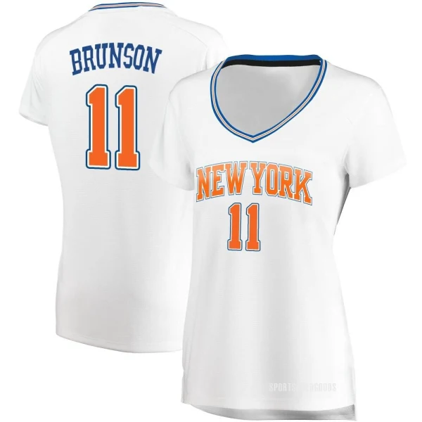 Women's Jalen Brunson New York Knicks White Fast Break Jersey - Statement Edition