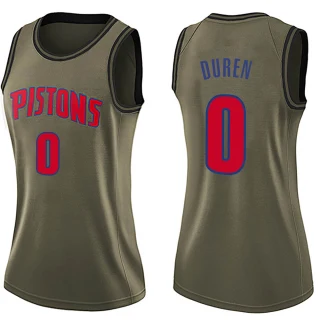 Women's Jalen Duren Detroit Pistons Green Swingman Salute to Service Jersey