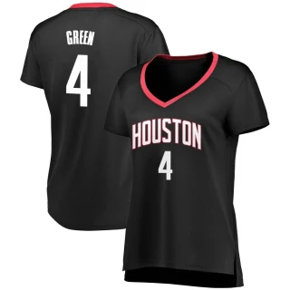 Women's Jalen Green Houston Rockets Green Fast Break Black Jersey - Statement Edition