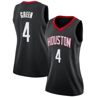 Women's Jalen Green Houston Rockets Green Swingman Black Jersey - Statement Edition