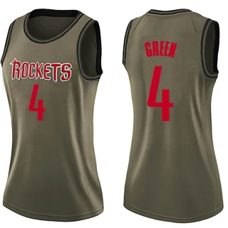 Women's Jalen Green Houston Rockets Green Swingman Salute to Service Jersey