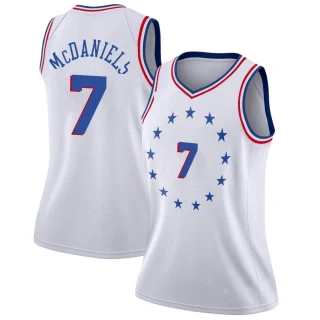 Women's Jalen McDaniels Philadelphia 76ers White Swingman 2018/19 Jersey - Earned Edition