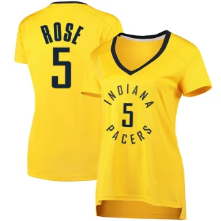 Women's Jalen Rose Indiana Pacers Gold Fast Break Jersey - Statement Edition