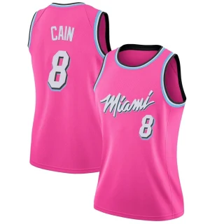 Women's Jamal Cain Miami Heat Pink Swingman 2018/19 Jersey - Earned Edition