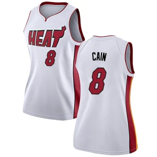 Women's Jamal Cain Miami Heat White Swingman Jersey - Association Edition