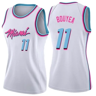 Women's Jamaree Bouyea Miami Heat White Swingman Jersey - City Edition