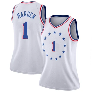 Women's James Harden Philadelphia 76ers White Swingman 2018/19 Jersey - Earned Edition