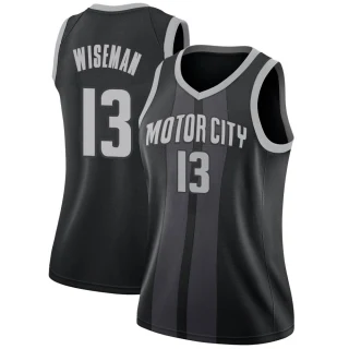 Women's James Wiseman Detroit Pistons Black Swingman 2018/19 Jersey - City Edition