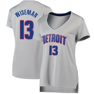 Women's James Wiseman Detroit Pistons Fast Break Silver Jersey - Statement Edition