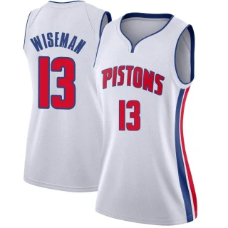Women's James Wiseman Detroit Pistons White Swingman Jersey - Association Edition