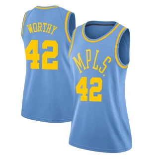 Women's James Worthy Los Angeles Lakers Blue Swingman Hardwood Classics Jersey