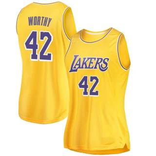 Women's James Worthy Los Angeles Lakers Gold Swingman 2018/19 Jersey - Icon Edition