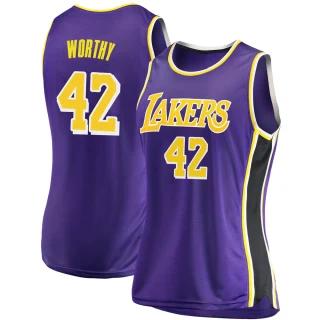 Women's James Worthy Los Angeles Lakers Purple Swingman 2018/19 Jersey - Statement Edition