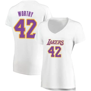 Women's James Worthy Los Angeles Lakers White Fast Break Jersey - Association Edition