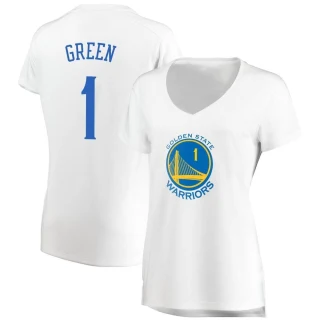 Women's JaMychal Green Golden State Warriors Gold Fast Break White Jersey - Association Edition