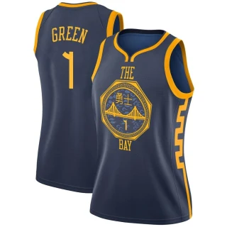 Women's JaMychal Green Golden State Warriors Gold Swingman Navy 2018/19 Jersey - City Edition