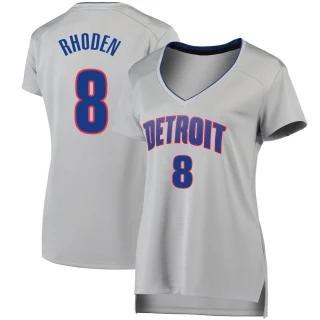 Women's Jared Rhoden Detroit Pistons Fast Break Silver Jersey - Statement Edition