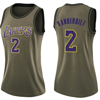 Women's Jarred Vanderbilt Los Angeles Lakers Green Swingman Salute to Service Jersey