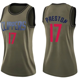 Women's Jason Preston Los Angeles Clippers Green Swingman Salute to Service Jersey