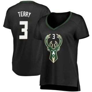 Women's Jason Terry Milwaukee Bucks Black Fast Break Jersey - Statement Edition