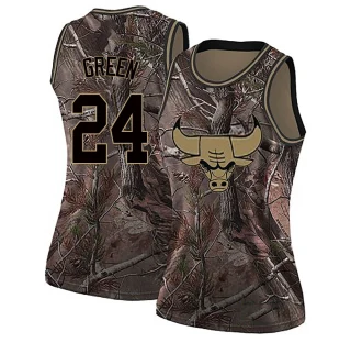 Women's Javonte Green Chicago Bulls Green Swingman Camo Realtree Collection Jersey