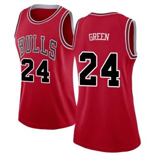 Women's Javonte Green Chicago Bulls Green Swingman Red Jersey - Icon Edition