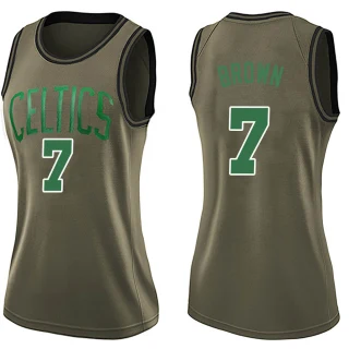 Women's Jaylen Brown Boston Celtics Green Swingman Salute to Service Jersey