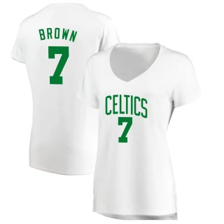 Women's Jaylen Brown Boston Celtics White Fast Break Association Edition Jersey