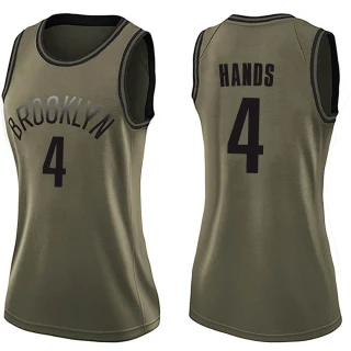 Women's Jaylen Hands Brooklyn Nets Green Swingman Salute to Service Jersey