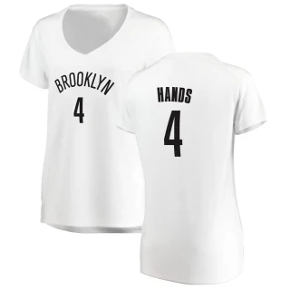 Women's Jaylen Hands Brooklyn Nets White Fast Break Jersey - Association Edition