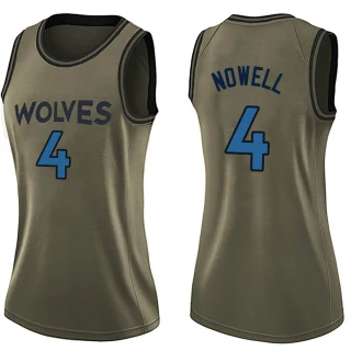 Women's Jaylen Nowell Minnesota Timberwolves Green Swingman Salute to Service Jersey