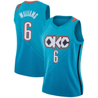 Women's Jaylin Williams Oklahoma City Thunder Swingman Turquoise 2018/19 Jersey - City Edition