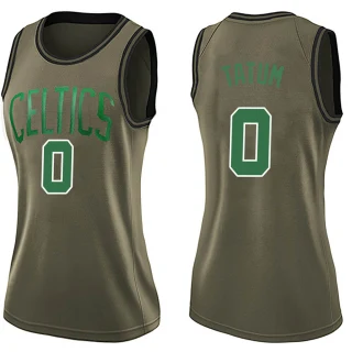 Women's Jayson Tatum Boston Celtics Green Swingman Salute to Service Jersey
