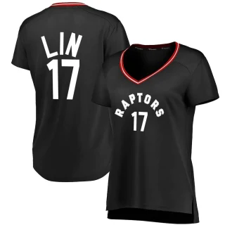 Women's Jeremy Lin Toronto Raptors Black Fast Break Jersey - Iconic Edition