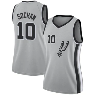Women's Jeremy Sochan San Antonio Spurs Swingman Silver Jersey - Statement Edition