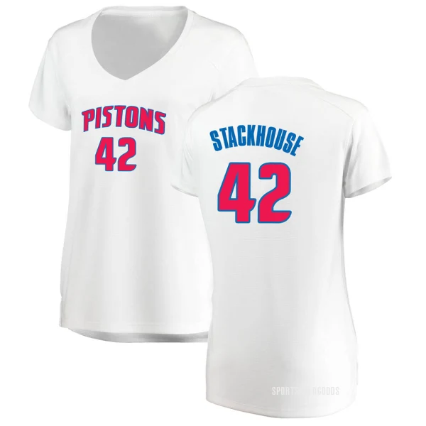 Women's Jerry Stackhouse Detroit Pistons White Fast Break Jersey - Association Edition
