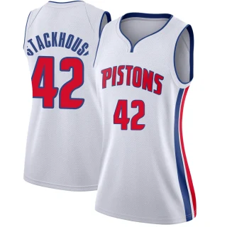 Women's Jerry Stackhouse Detroit Pistons White Swingman Jersey - Association Edition