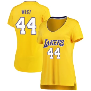 Women's Jerry West Los Angeles Lakers Gold Fast Break Jersey - Icon Edition