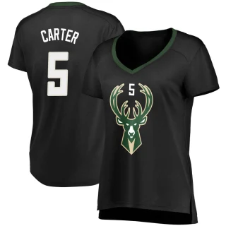 Women's Jevon Carter Milwaukee Bucks Black Fast Break Jersey - Statement Edition