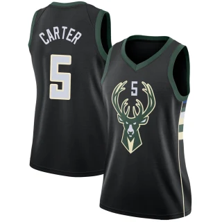 Women's Jevon Carter Milwaukee Bucks Black Swingman Jersey - Statement Edition