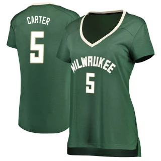 Women's Jevon Carter Milwaukee Bucks Green Fast Break Jersey - Icon Edition