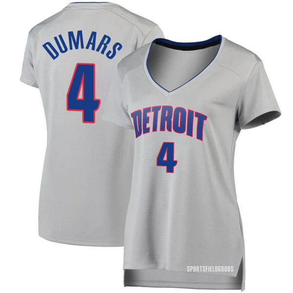 Women's Joe Dumars Detroit Pistons Fast Break Silver Jersey - Statement Edition