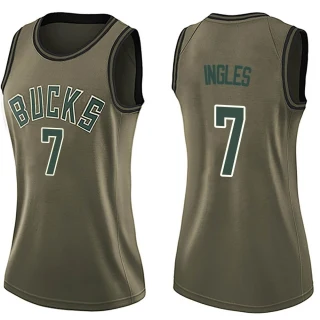 Women's Joe Ingles Milwaukee Bucks Green Swingman Salute to Service Jersey