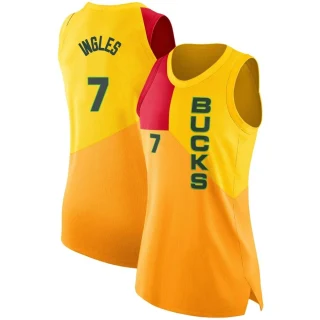 Women's Joe Ingles Milwaukee Bucks Yellow Swingman 2018/19 Jersey - City Edition